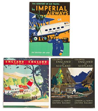 VARIOUS ARTISTS. [BRITISH TRAVEL GUIDES]. Group of 6 map booklets and flyers. 1930s. Sizes vary.